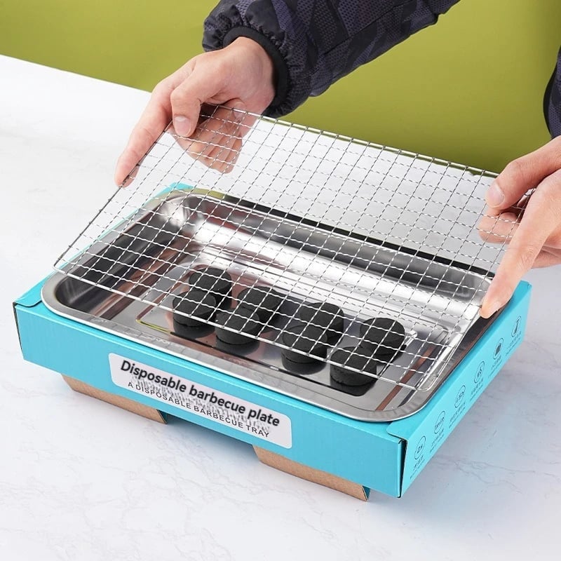 Təkistifadəlik manqal - barbekyu, kömür paketi ilə birlikdə