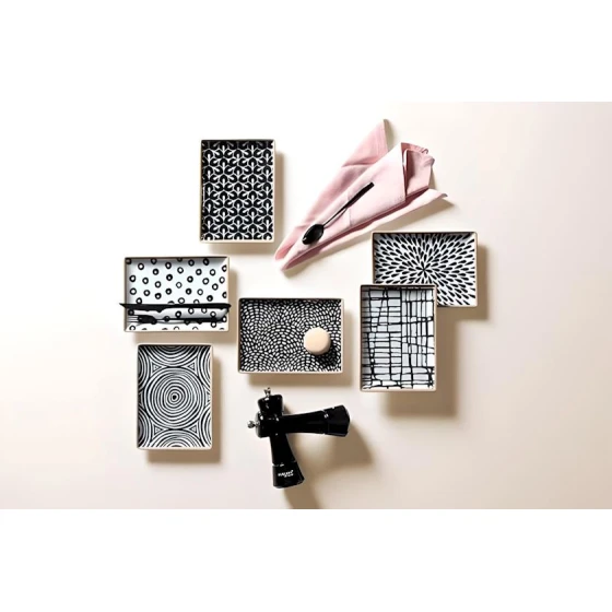 Desert üçün boşqab dəsti Porland Fractal 04POR034373, farfor, rəngbərəng, 18x13 sm, 6 əd