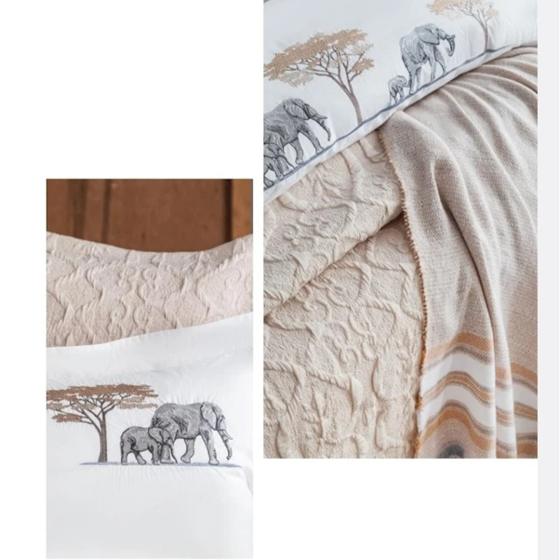 Комплект постельного белья Apricitas Home 024, покрывало 230х240, пододеяльник 200х220, простыня 240х260, наволочки 50х70, двуспальный, бежевый Комплект постельного белья Apricitas Home 024, покрывало 230х240, пододеяльник 200х220, простыня 240х260, наволочки 50х70, двуспальный, бежевый