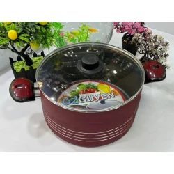 Qazan Ozguven 003, paslanmayan polad, qırmızı, 24 sm