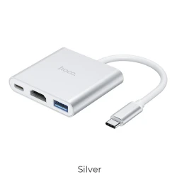 Адаптер-конвертер HDMI Hoco BH14 с поддержкой Type-C, USB 3.0 и Type-C PD2.0