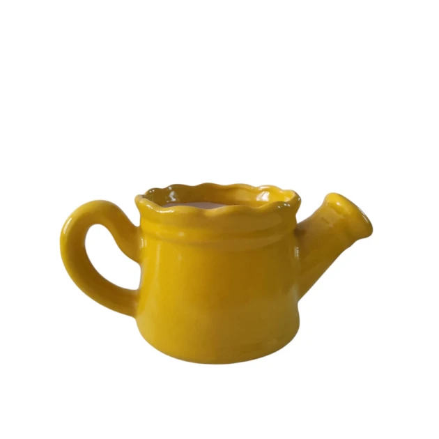 Dekorativ dibçək multo151, keramika, sarı, 11х12 sm