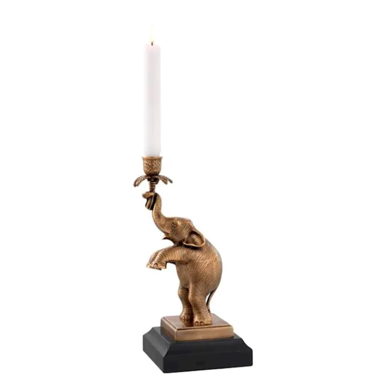 Подсвечник Eichholtz Nairobi 112799, 17x14x32 см, металл, коричневый Подсвечник Eichholtz Nairobi 112799, 17x14x32 см, металл, коричневый