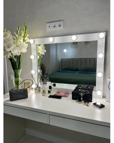 Kosmetik güzgü 70x7x90 sm, LDSP, ağ
