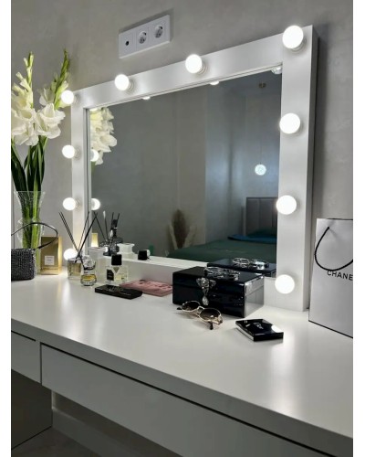 Kosmetik güzgü 70x7x90 sm, LDSP, ağ
