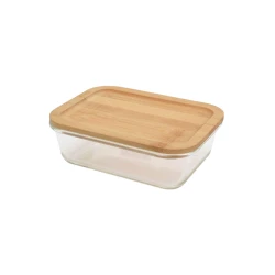 Konteyner Excellent Houseware, 1040 ml, bambuk/şüşə