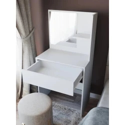 Туалетный столик Art Mebel 2, белый, ламинат, 125x60x40 см Туалетный столик Art Mebel 2, белый, ламинат, 125x60x40 см