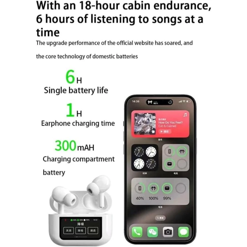 Беспроводные наушники Wiwu T22 ANC Touch Screen White Беспроводные наушники Wiwu T22 ANC Touch Screen White