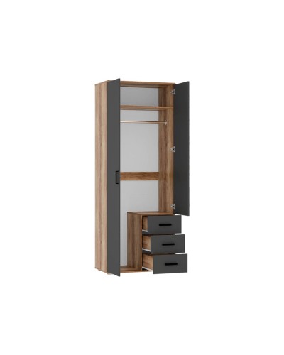 Şkaf Art Mebel Art-100-41, boz, 210х100х50 sm