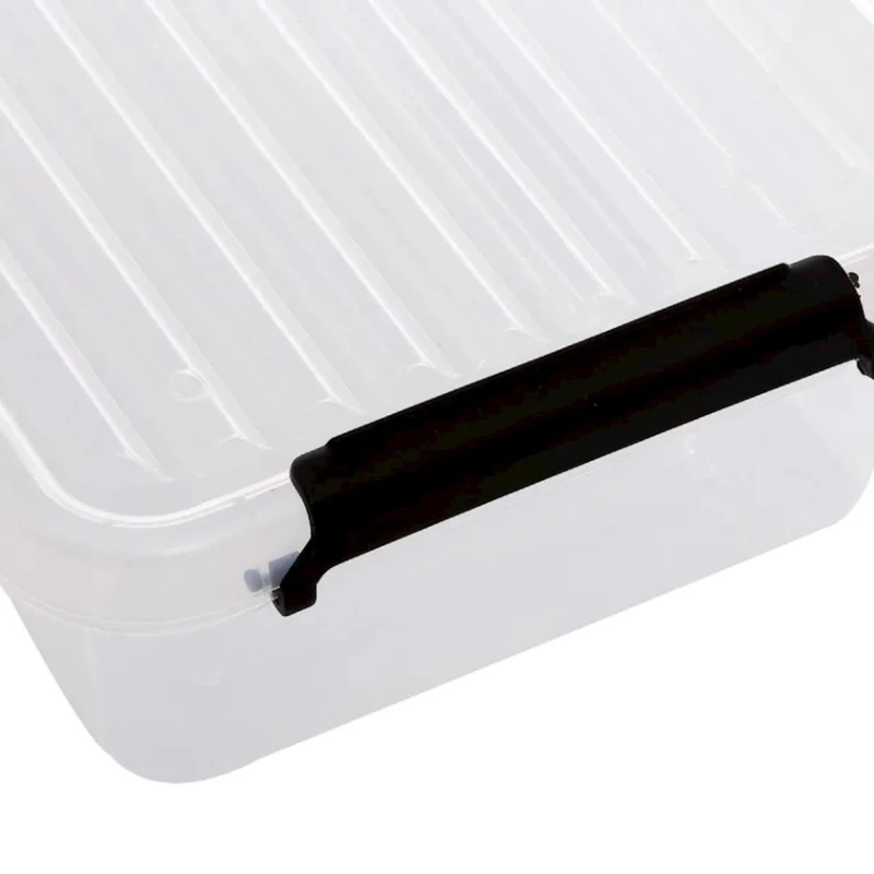 Контейнер 5Five, 3 л, 19.9х29.2х8 см, полипропилен, с крышкой, прозрачный/черный