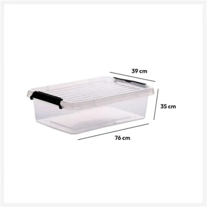 Контейнер 5Five, 3 л, 19.9х29.2х8 см, полипропилен, с крышкой, прозрачный/черный