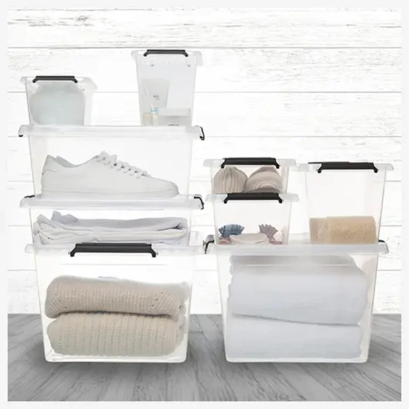 Контейнер 5Five, 3 л, 19.9х29.2х8 см, полипропилен, с крышкой, прозрачный/черный