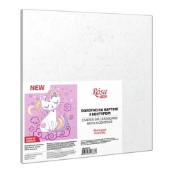 Karton üzərində konturlu qalın kətan Rosa Start Əziz pişik, 20х20 sm, pambıq, akril