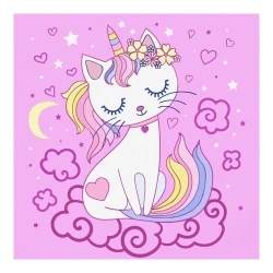 Karton üzərində konturlu qalın kətan Rosa Start Əziz pişik, 20х20 sm, pambıq, akril