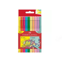 Набор неоновых фломастеров Faber-Castell Grip Colour Markers Neon&Pastel Colours Set, 5+5 шт Набор неоновых фломастеров Faber-Castell Grip Colour Markers Neon&Pastel Colours Set, 5+5 шт