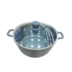 Qazan NQ40, qranit, boz, iki tutacaqlı, 40 sm