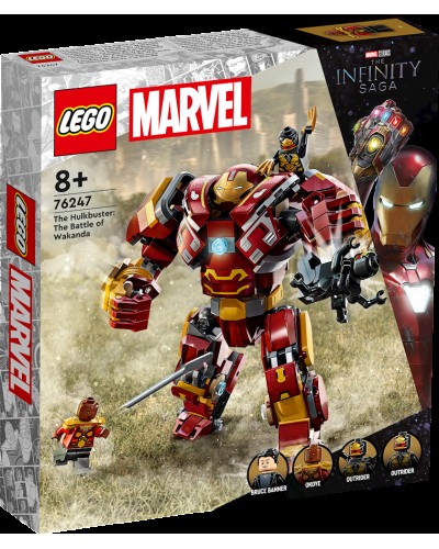 Konstruktor LEGO Marvel Super Heroes The Hulkbuster: The Battle of Wakanda 76247, 8+ yaş, 385 hissə