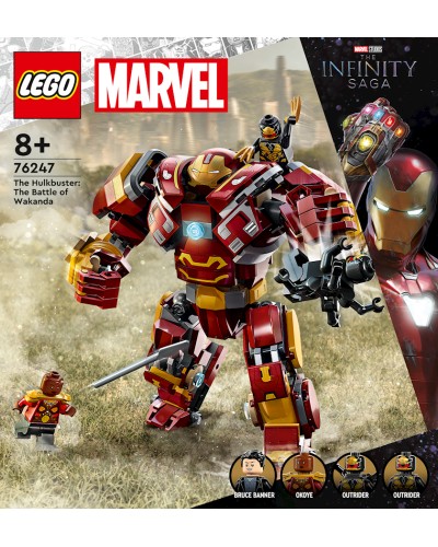 Konstruktor LEGO Marvel Super Heroes The Hulkbuster: The Battle of Wakanda 76247, 8+ yaş, 385 hissə