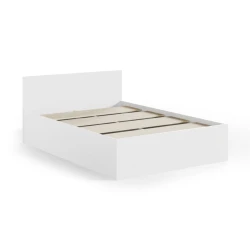 Двуспальная кровать Art_ikili_yataq 4, ламинат, белая, 120x160x200 см