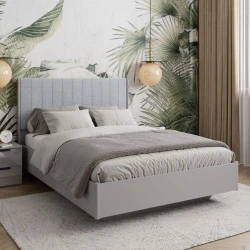 İki nəfərlik çarpayı Art_ikili_yataq 87, laminat/parça, boz, 120x160х200 sm