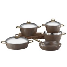 Qab-qacaq dəsti Bonera Montella Hera 5557, qranit, qəhvəyi, 9 parça
