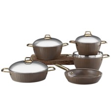 Qab-qacaq dəsti Bonera Montella Hera 5557, qranit, qəhvəyi, 9 parça