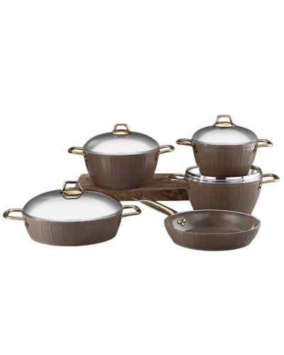 Qab-qacaq dəsti Bonera Montella Hera 5557, qranit, qəhvəyi, 9 parça