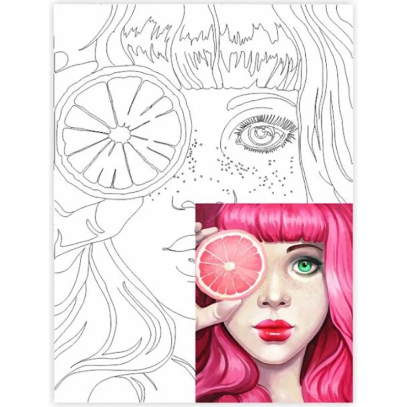 Холст на картоне с контуром Rosa Start Pink, хлопок, акрил, 30х40 см Холст на картоне с контуром Rosa Start Pink, хлопок, акрил, 30х40 см