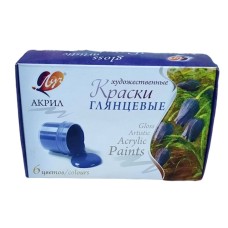 Akril boyalar dəsti Luç художественные parlaq, 6 rəng, 20 ml.
