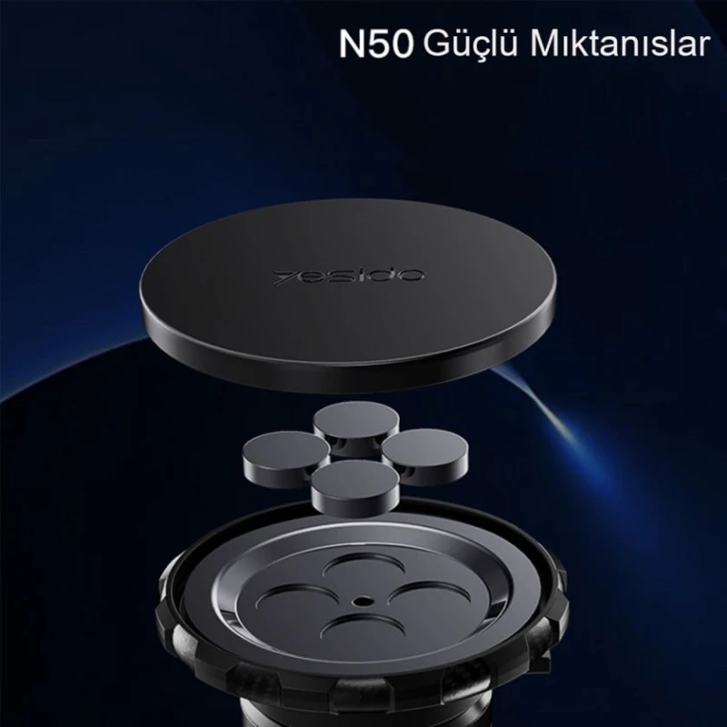 Telefon üçün maqnit avtomobil tutacağı Yesido C153 Black