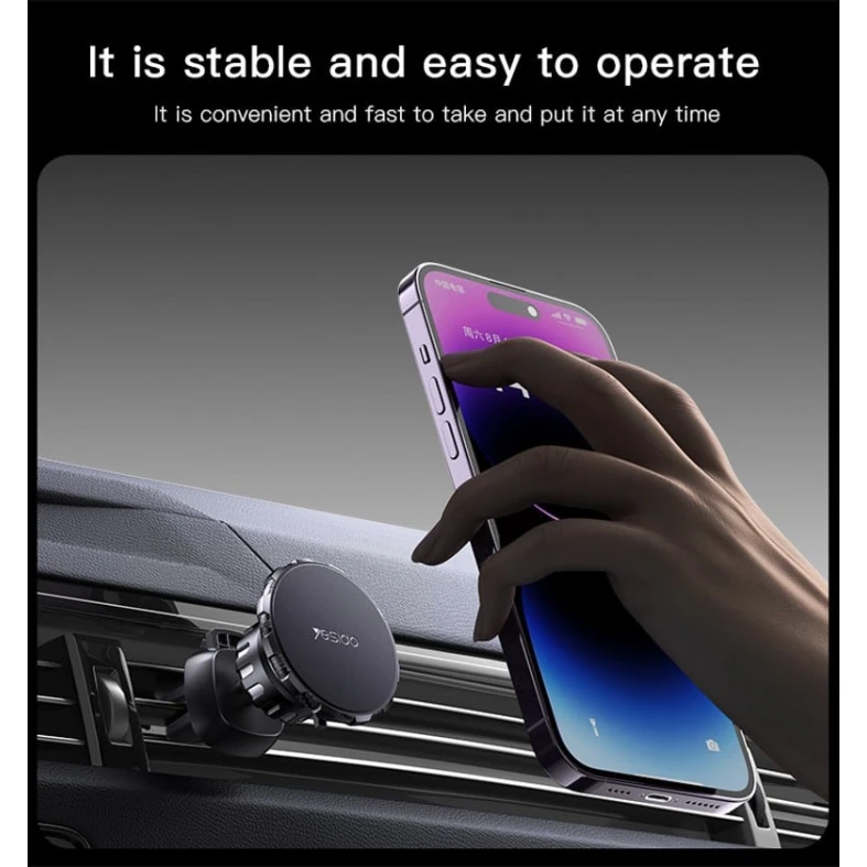 Telefon üçün maqnit avtomobil tutacağı Yesido C153 Black