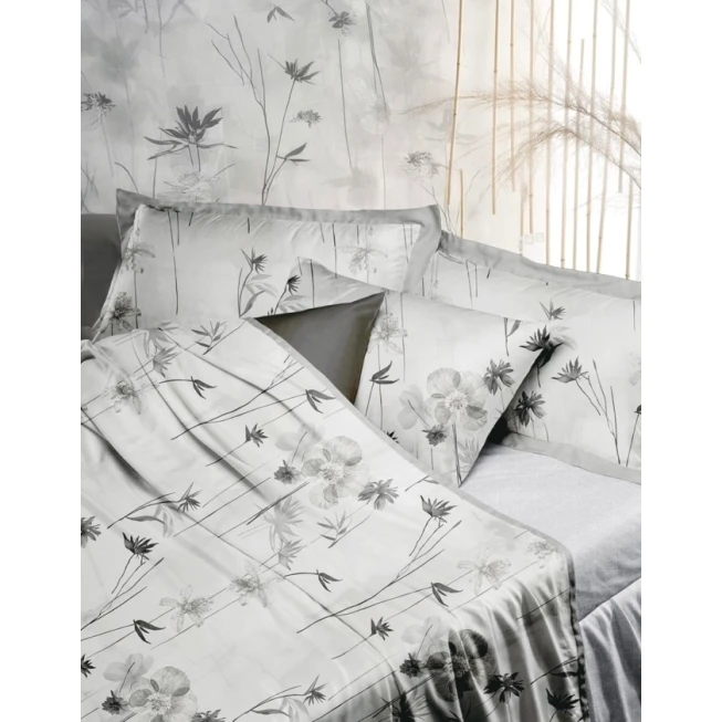 Комплект постельного белья MiraNova SF-691, пододеяльник 200x220 см, простыня 240x250 см, наволочка 50x70 см, двуспальный, хлопок, серый