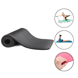 Мат для йоги WS0671, черный, 180x60x1 см