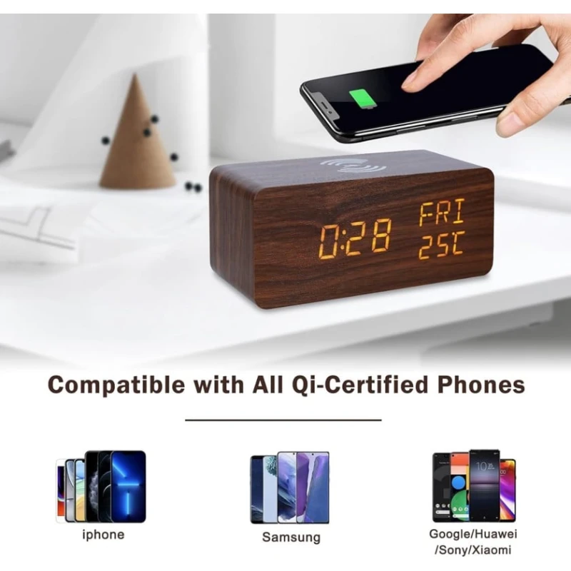 Simsiz enerji doldurma ilə rəqəmsal zəngli saat. 6240_0593