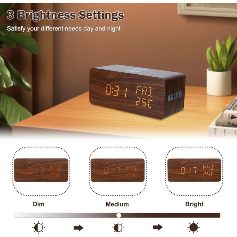 Simsiz enerji doldurma ilə rəqəmsal zəngli saat. 6240_0593