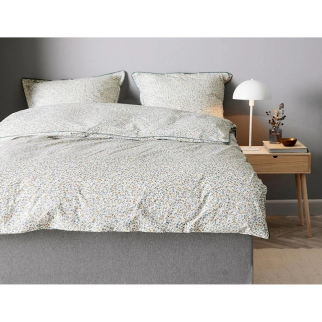 Комплект постельного белья JYSK Emily, пододеяльник 200x220, простыня 240x260, 2 наволочки 50x70, двуспальный, перкаль, зеленый Комплект постельного белья JYSK Emily, пододеяльник 200x220, простыня 240x260, 2 наволочки 50x70, двуспальный, перкаль, зеленый