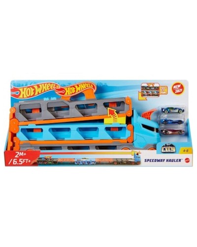 Oyun dəsti Hot Wheels Speedway Hauler Storage Carrier, 56x9.5 sm, plastik, rəngbərəng