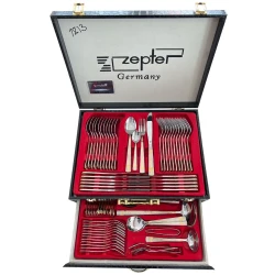 Набор столовых приборов Zepter ZGH 00234, 72 предмета, нержавеющая сталь, серебристый/золотистый Набор столовых приборов Zepter ZGH 00234, 72 предмета, нержавеющая сталь, серебристый/золотистый