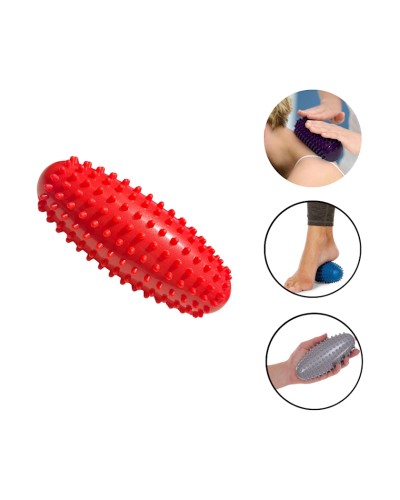 Tikanlı masaj topu Gymnic 1035, oval, qırmızı, 15 sm