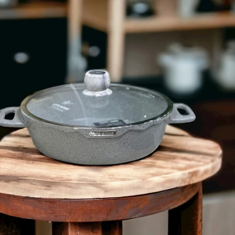 Сотейник Life Smile LF-MM-002, гранит, серая, 32 см Сотейник Life Smile LF-MM-002, гранит, серая, 32 см