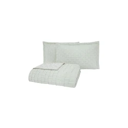 Набор с наволочками Yataş Velma, покрывало 230x240 см, наволочки 50x70 см 2 шт, двуспальный, хлопок/полиэстер, Adaçayı/Gri