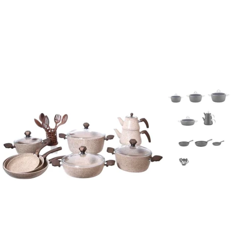 Набор кастрюль Oncu SHA-00006641, гранит, бежевый, 20/24/28/30 см, 24 шт