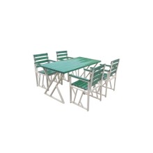 Bağ üçün mebel dəsti bagmasasi_1, metal/taxta, ağ/yaşıl, 5 əşya