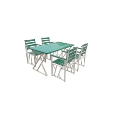 Bağ üçün mebel dəsti bagmasasi_1, metal/taxta, ağ/yaşıl, 5 əşya