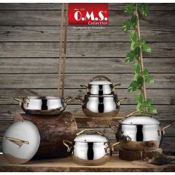 Qazan dəsti OMS 000018, 10 parça, gümüşü