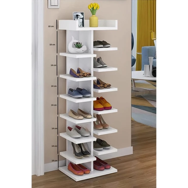 Стеллаж для обуви Art Mebel, ЛДСП, белый, 30х50х160 см Стеллаж для обуви Art Mebel, ЛДСП, белый, 30х50х160 см