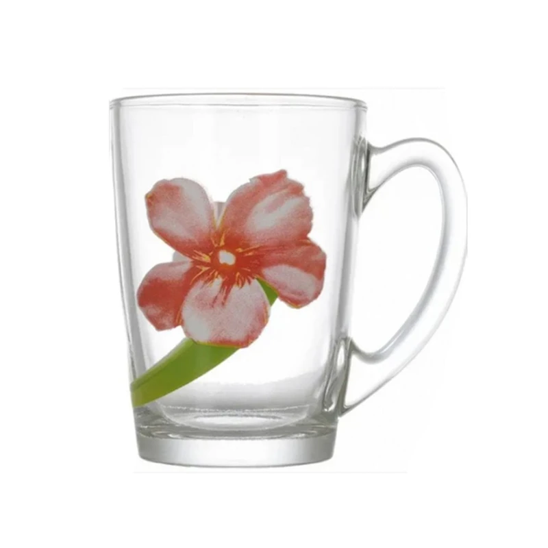 Кружка Luminarc New Morning Sweet Impression 320 мл, 11x8x11.2 см, закаленное стекло, прозрачный с цветочным рисунком Кружка Luminarc New Morning Sweet Impression 320 мл, 11x8x11.2 см, закаленное стекло, прозрачный с цветочным рисунком
