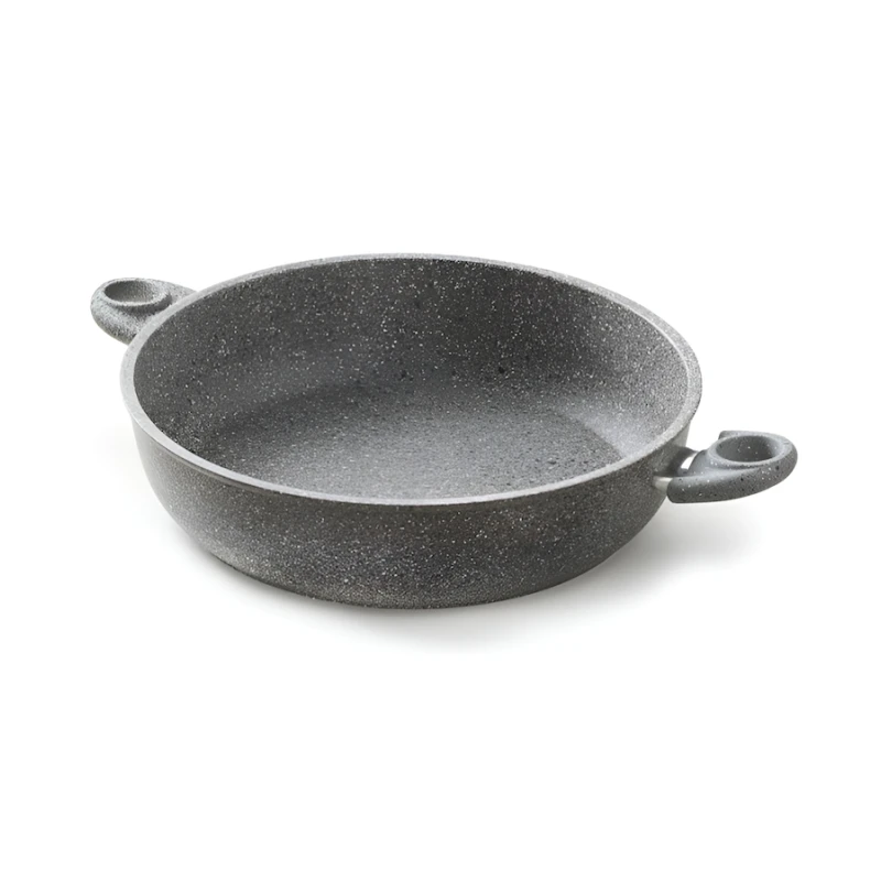 Сковорода Accademia Mugnano Cuore Di Pietra, 24 см, алюминий с антипригарным покрытием, черная