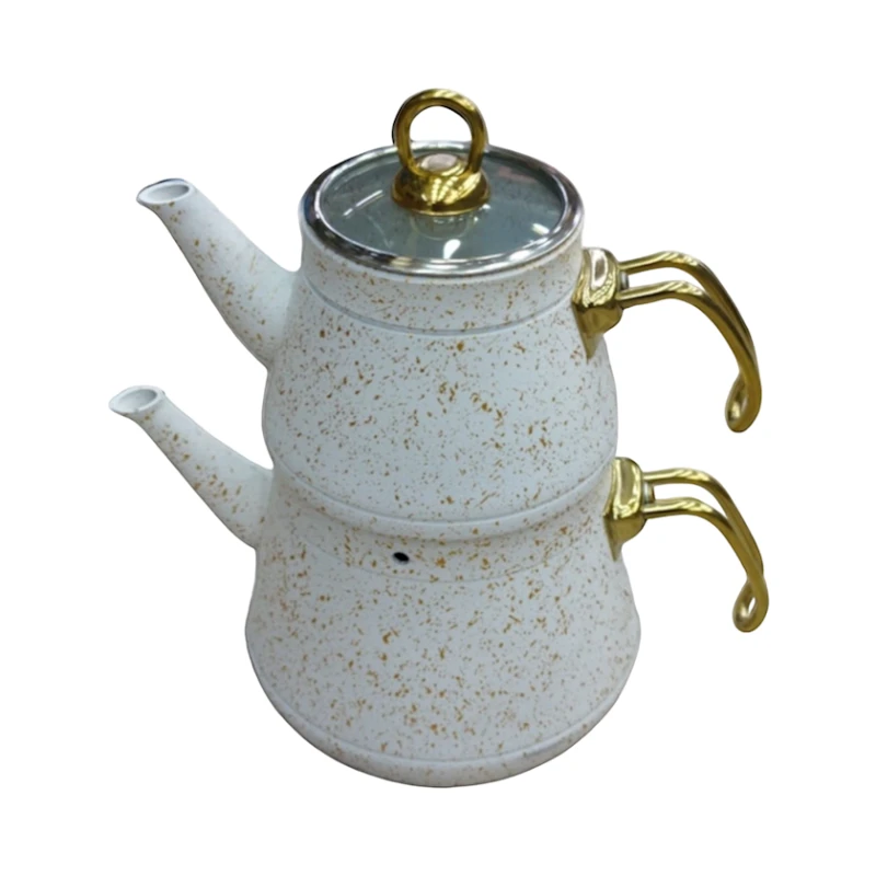 Набор чайников BTC-034, металл, белый/золотистый, 2 л/1 л