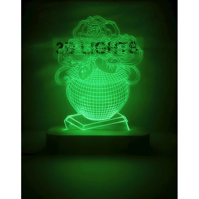 3D-gecə lampası TGY-01, 20x14 sm, yaşıl